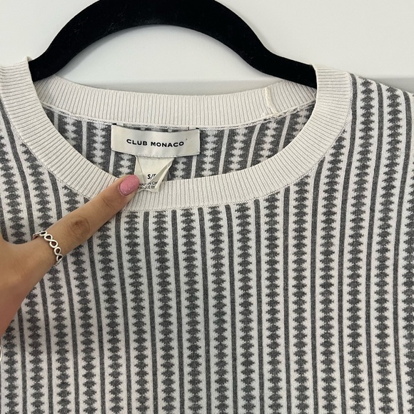 white and grey club monaco sweater vest - Picture 2 of 2